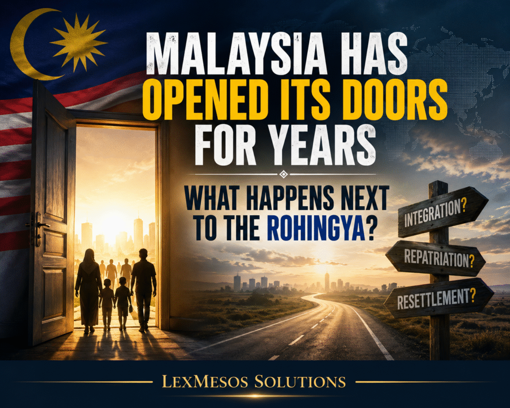Open door symbolising Malaysia's humanitarian role and the ongoing discussion about long-term solutions for the Rohingya community.