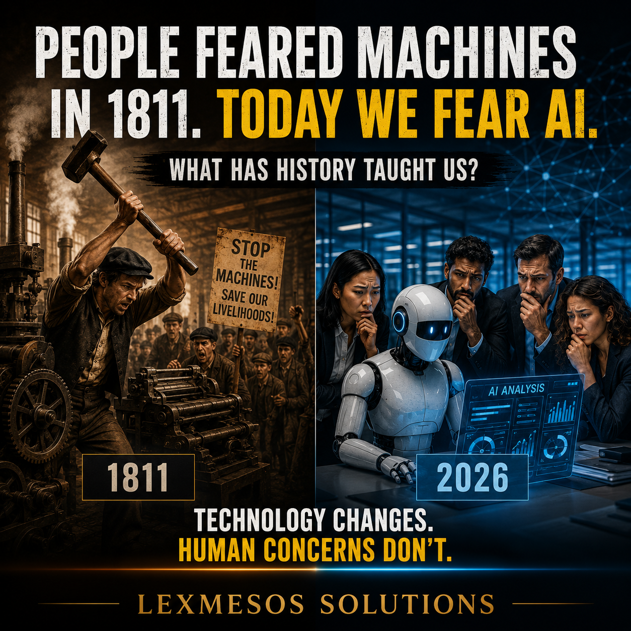 People Feared Machines in 1811. Today We Fear AI. What Has History Taught Us?