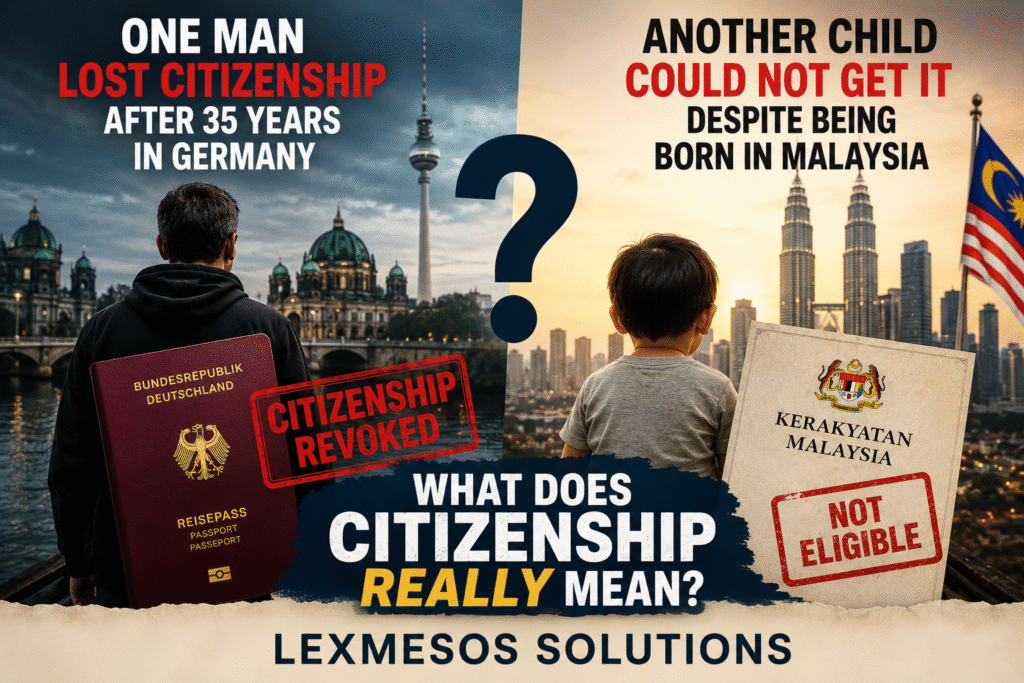 Comparison of citizenship debates in Germany and Malaysia involving citizenship revocation, birthright citizenship and questions of belonging.