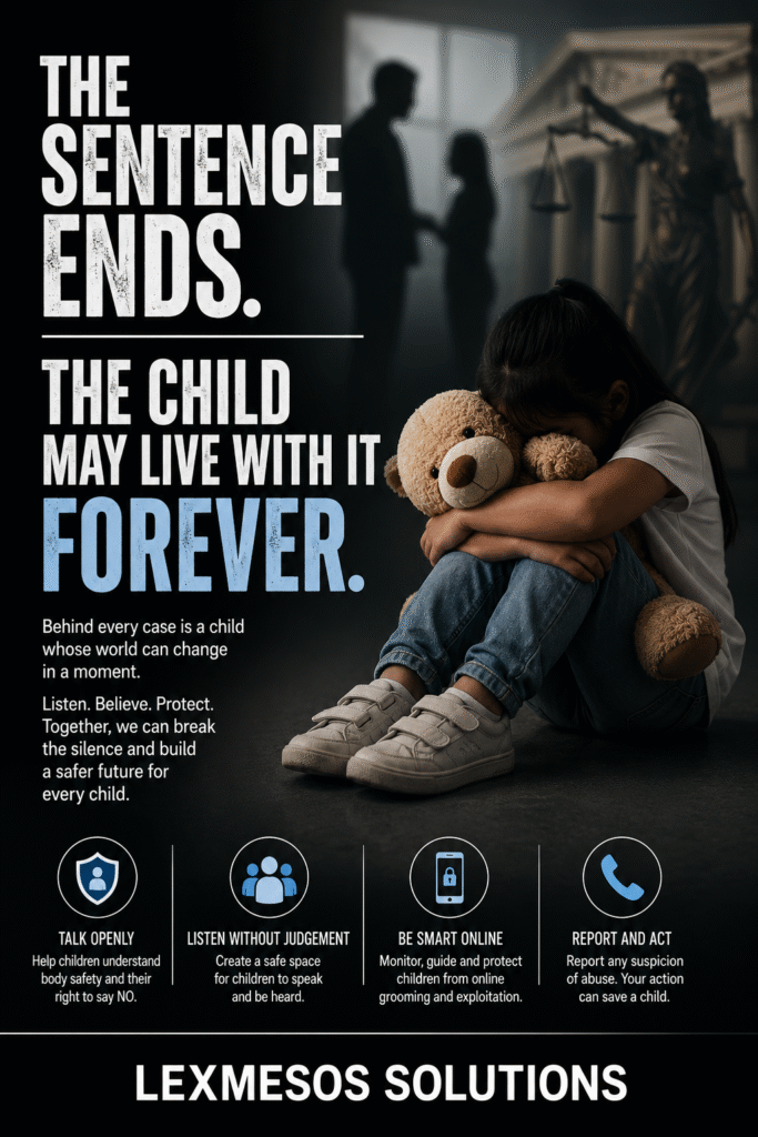 Child protection awareness image highlighting the lifelong impact of child sexual abuse and the importance of protecting children.